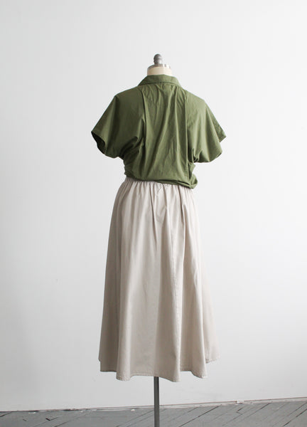 fawn cotton midi skirt