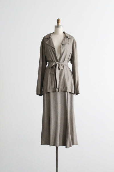 pewter two piece suit