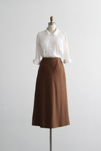 tobacco wool midi skirt