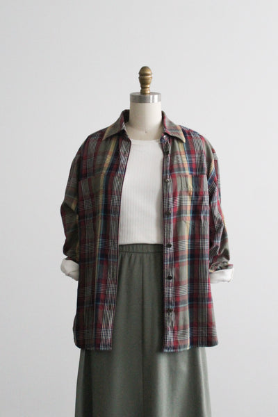 softest plaid cotton button up