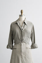 sage leaf silk button up