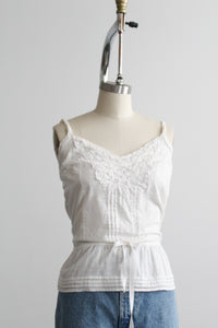 featherveil lace-trimmed tank