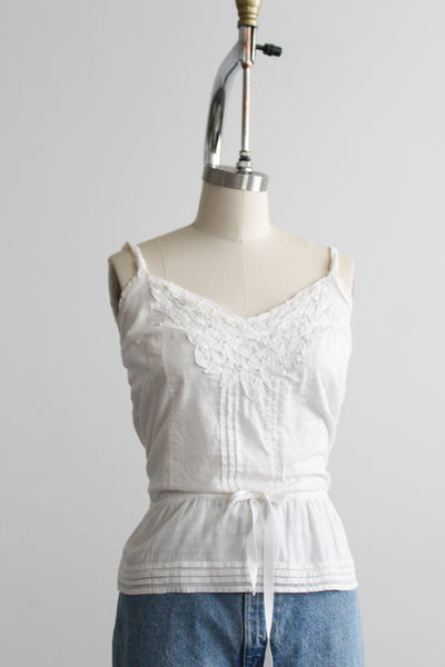 featherveil lace-trimmed tank