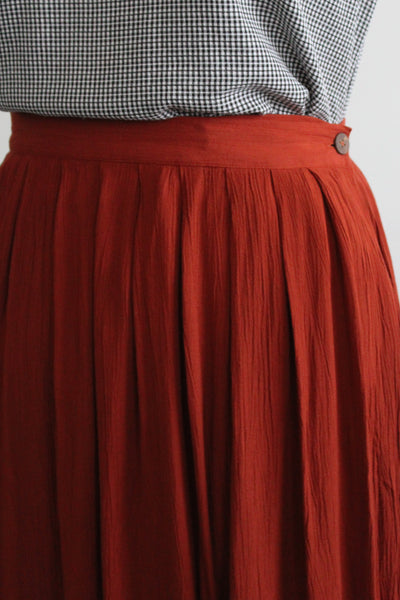 russet midi skirt