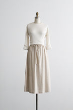 natural linen midi skirt