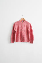 rose quartz wool cable knit cardigan (s)