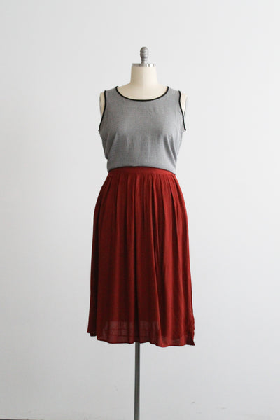 russet midi skirt