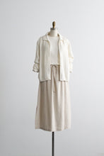 natural linen midi skirt