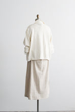 natural linen midi skirt