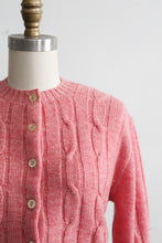 rose quartz wool cable knit cardigan (s)