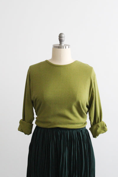pistachio cotton long-sleeve tee