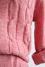 rose quartz wool cable knit cardigan (s)
