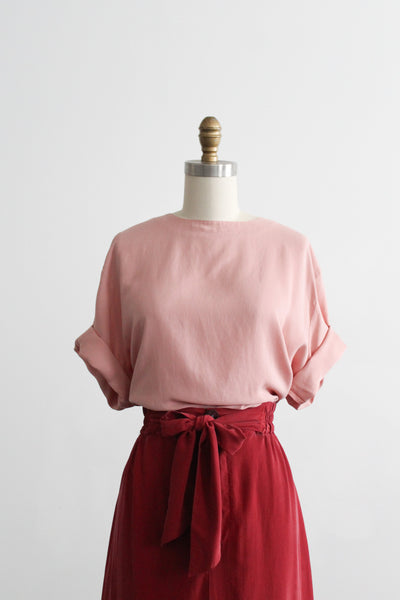 ballet pink silk tee (xl)