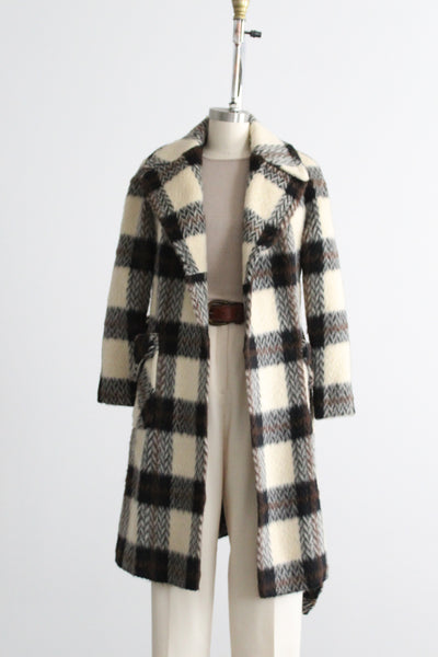 mohair plaid wool trench