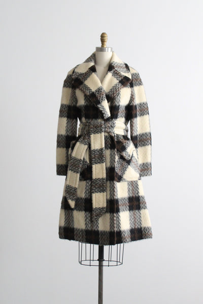 mohair plaid wool trench