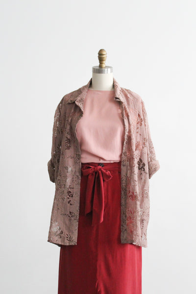 rose quartz burnout button up (l/xl)