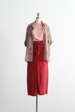 poppy red silk skirt (m/l)