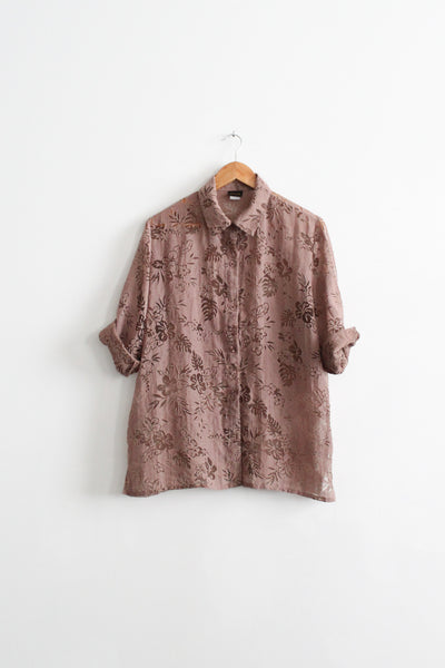 rose quartz burnout button up (l/xl)