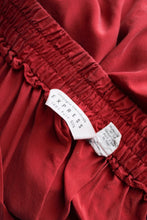 poppy red silk skirt (m/l)