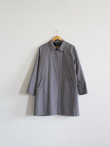 gingham cotton trench coat