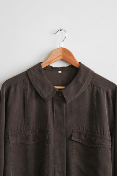 walnut silk button up (m/l)