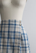 plaid linen wrap skirt