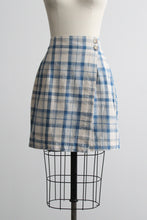 plaid linen wrap skirt