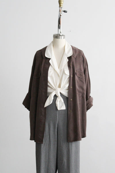 walnut silk button up (m/l)
