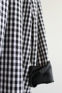 gingham cotton trench coat