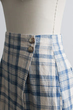 plaid linen wrap skirt