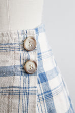 plaid linen wrap skirt