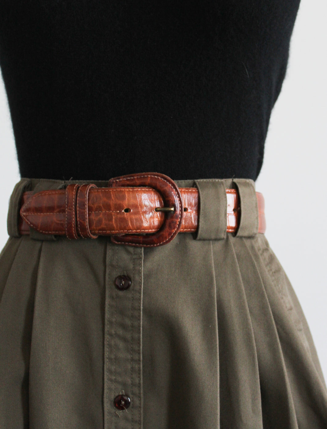 embossed leather belt