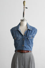 sleeveless denim button up (m/l)