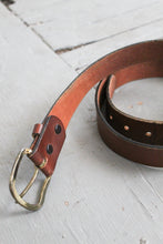 whiskey brown wide leather belt