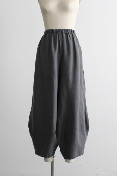barrel leg linen trousers