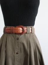 embossed leather belt