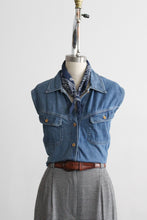 sleeveless denim button up (m/l)
