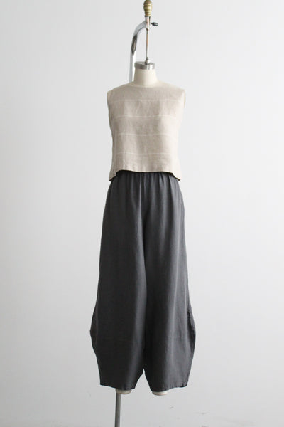 barrel leg linen trousers