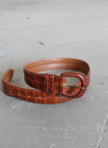 embossed leather belt