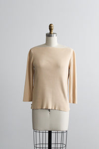 almond rib knit tee