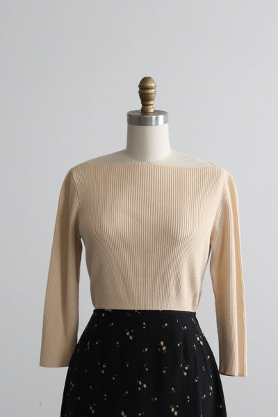 almond rib knit tee