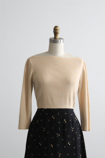 almond rib knit tee