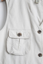 bone cotton utility vest