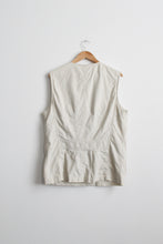 bone cotton utility vest