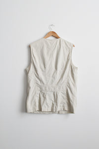 bone cotton utility vest