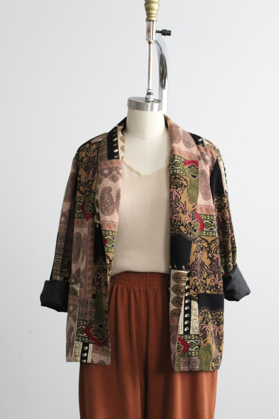 patchwork print blazer
