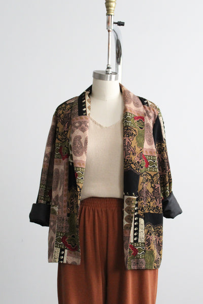 patchwork print blazer