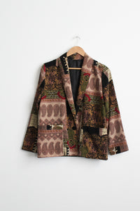 patchwork print blazer