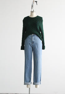 spruce cable knit cotton pullover