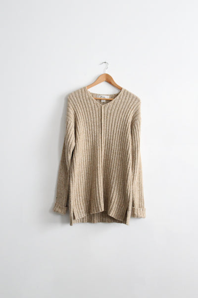 almond rib knit sweater (m)